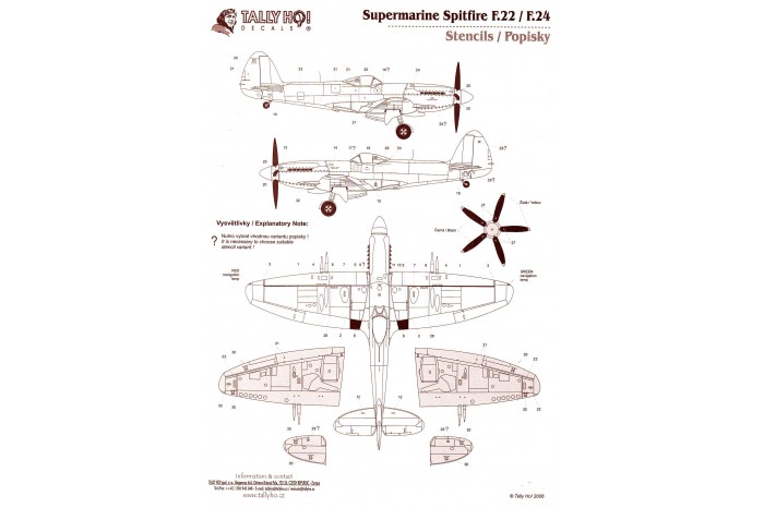 Tally HO! - Stencils - Spitfire F-22/24 Griffon (1:48) - S48015