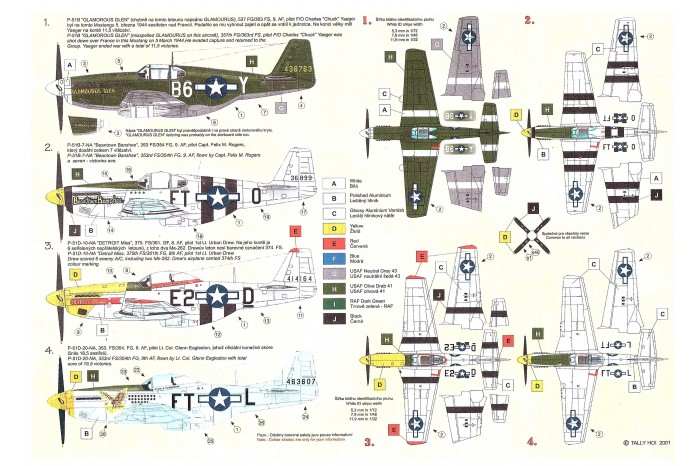 Tally HO! - Decals - P-51 B, D Mustang, part 2 (1:48) - 48019 - MJ...