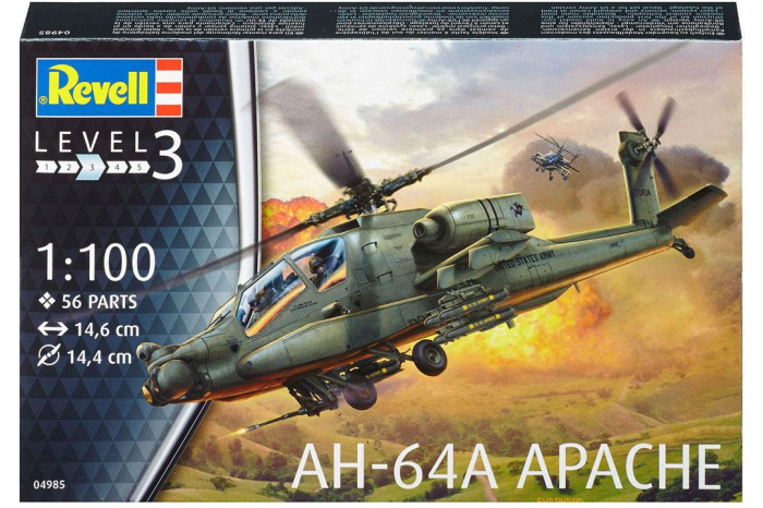 Revell - AH-64A Apache (1:100) - 04985 - MJ Modelkits.com